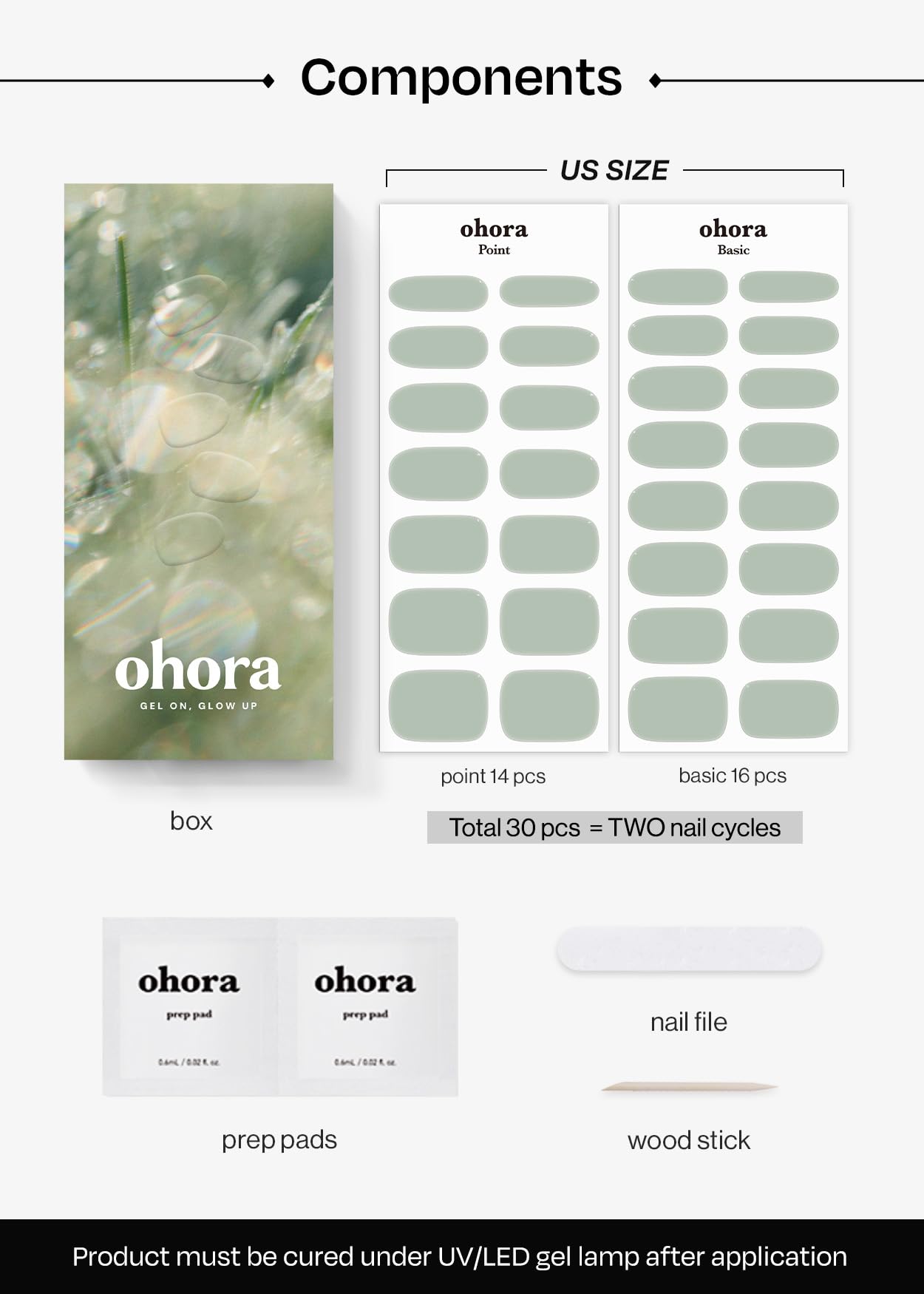 ohora Semi Cured Gel Nail Strips N Dewy Mint remove illustrates easy peel-off without damage