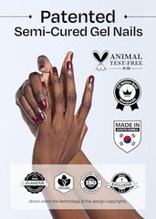 ohora N Gleam Blue on-nail application shows easy alignment and fit
