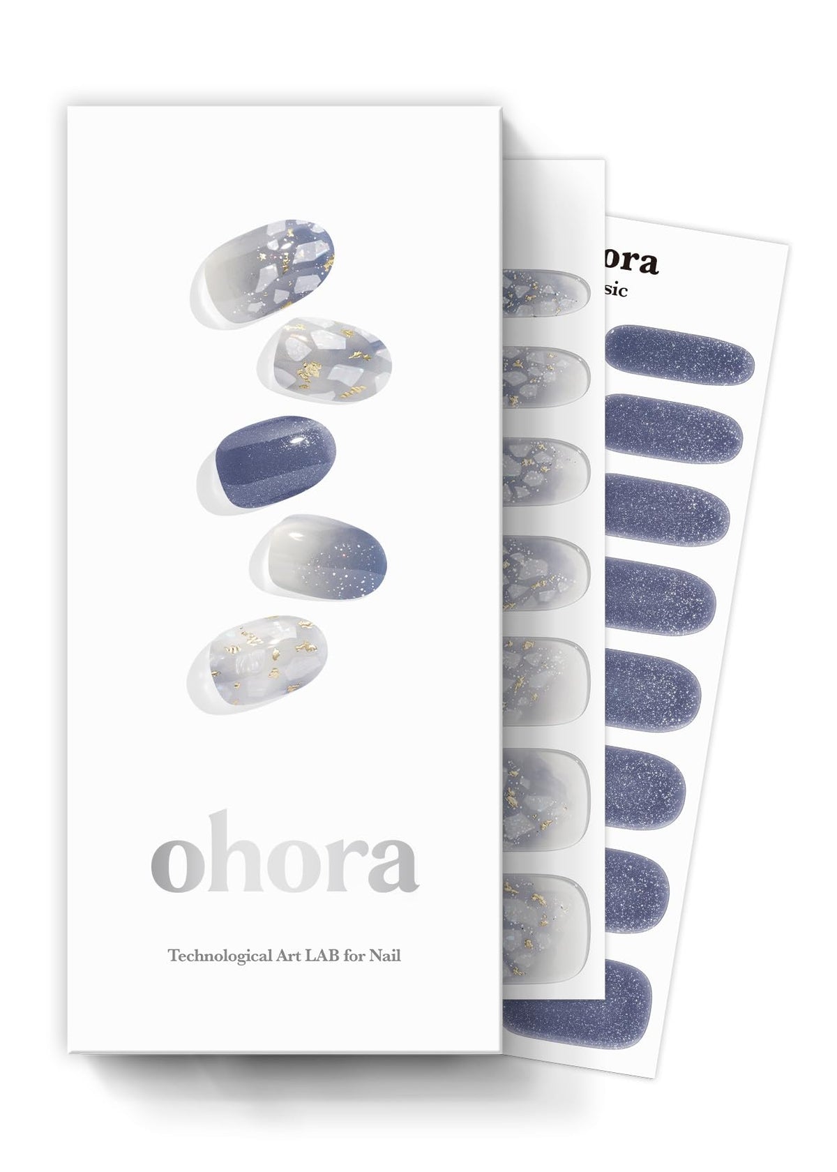 ohora N Gleam Blue packaging shows 30 wraps for at-home salon nails