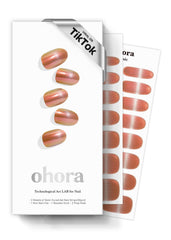 ohora Semi Cured Gel Nail Strips Golden Hour box—complete home manicure kit.