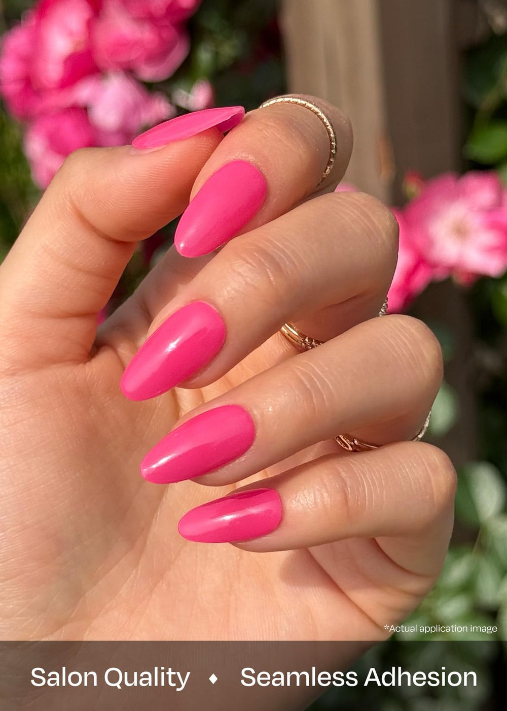 ohora semi cured gel nail strips It's That Pink being applied on nails with tips and wrap