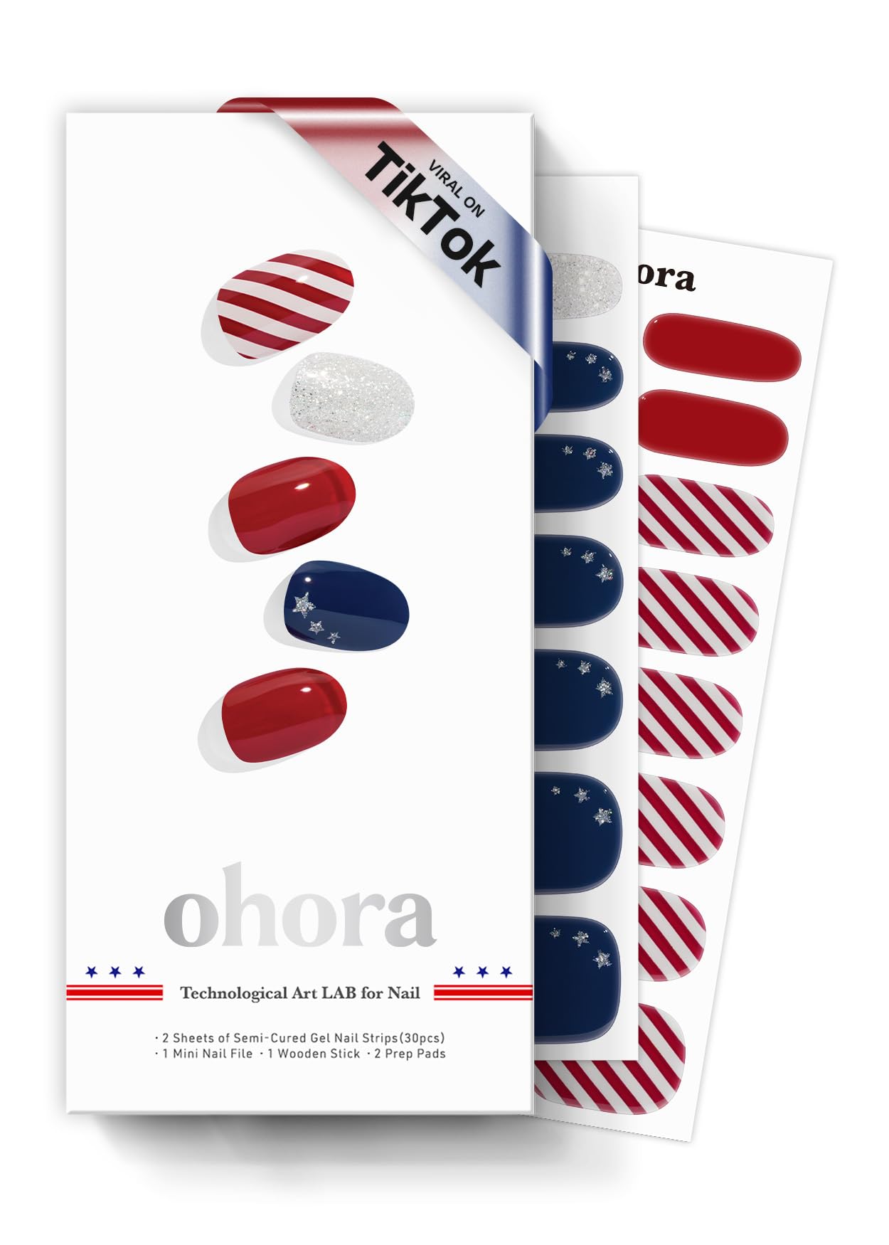 ohora semi cured gel nail strips N State Twilight box for salon-ready at-home manicures.