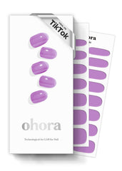 ohora semi cured gel nail strips N Tint Pop purple close-up shows bold salon-grade color.