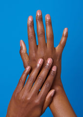ohora Semi Cured Gel Nail Strips N Ash Pink application step shows simple prep and alignment
