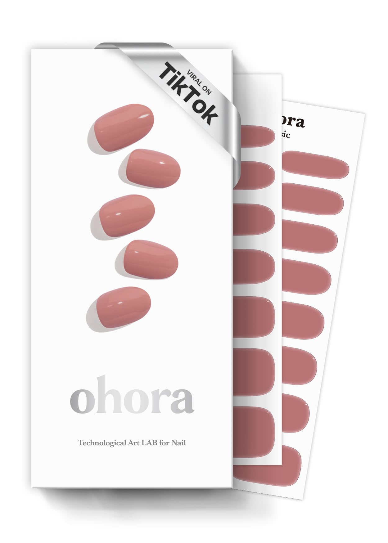 ohora Semi Cured Gel Nail Strips N Ash Pink packaging for quick at-home manicure