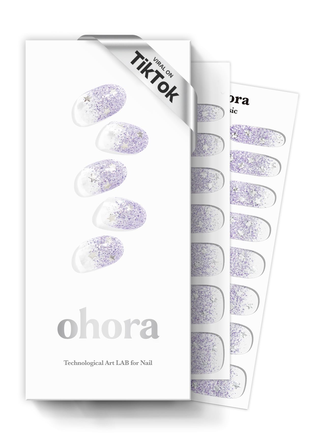 ohora Shooting Star purple glitter close-up for salon-like sparkle