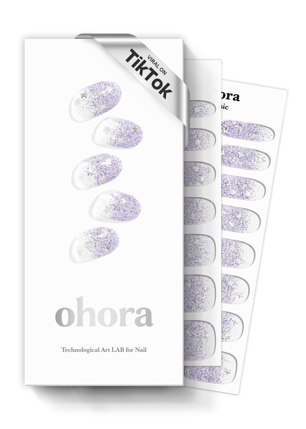 ohora Shooting Star purple glitter close-up for salon-like sparkle