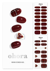 ohora semi-cured gel nail strips tartan bustier box ready for at-home salon-quality nails