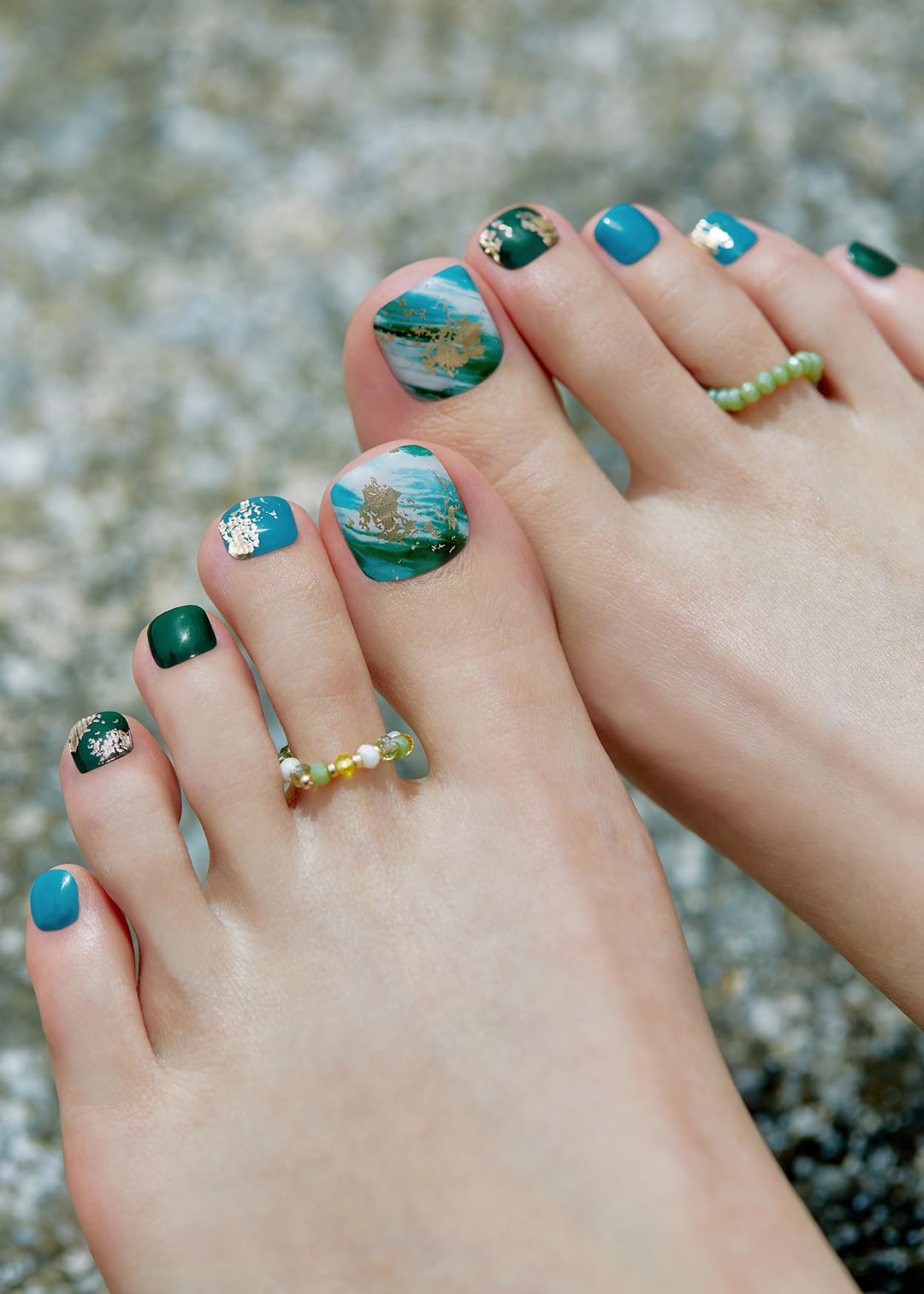 ohora Semi-Cured Gel Pedi Strips accent wrap designs provide quick chic nail art