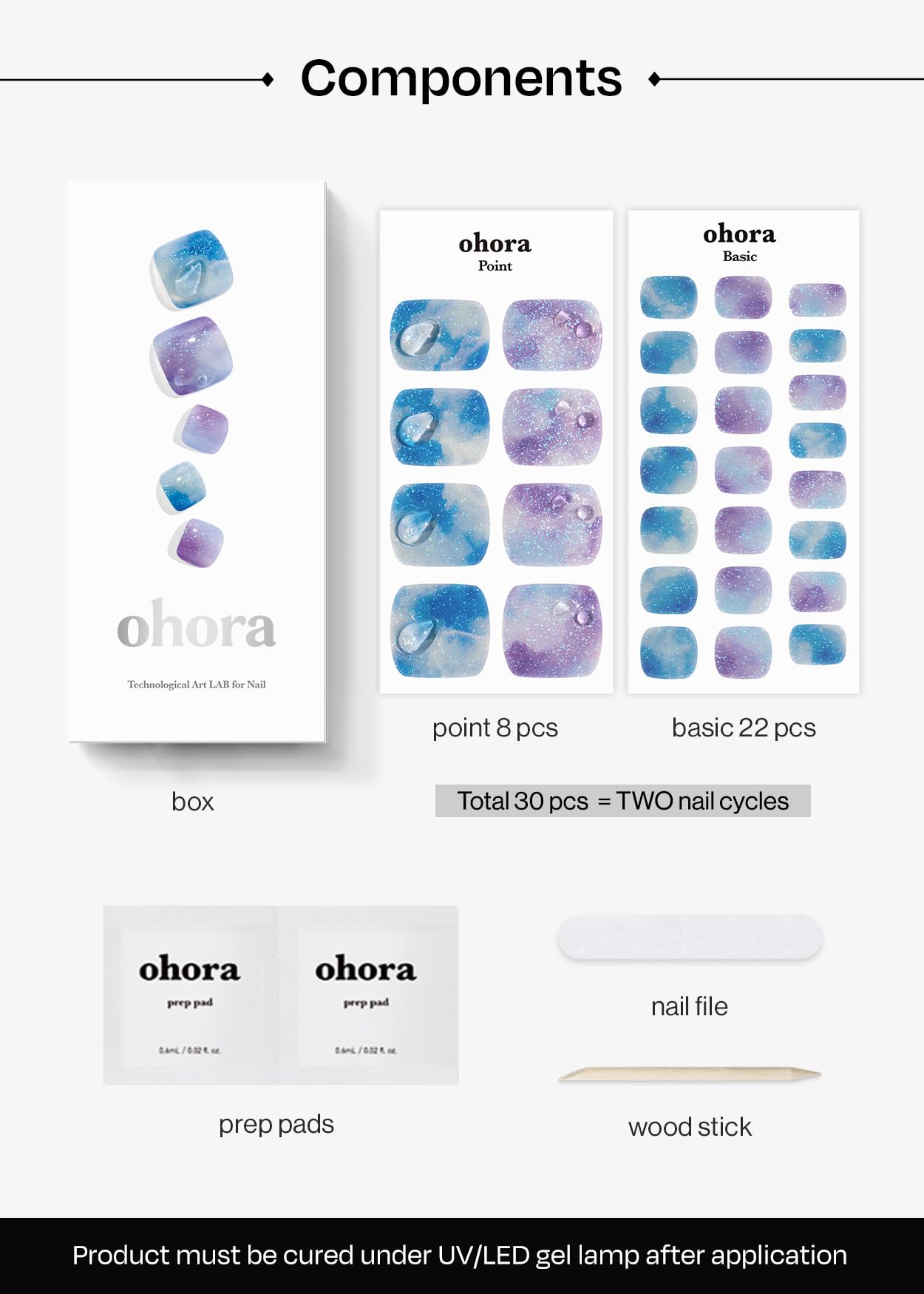 ohora ajisai drop easy remove peel-off strips for painless removal