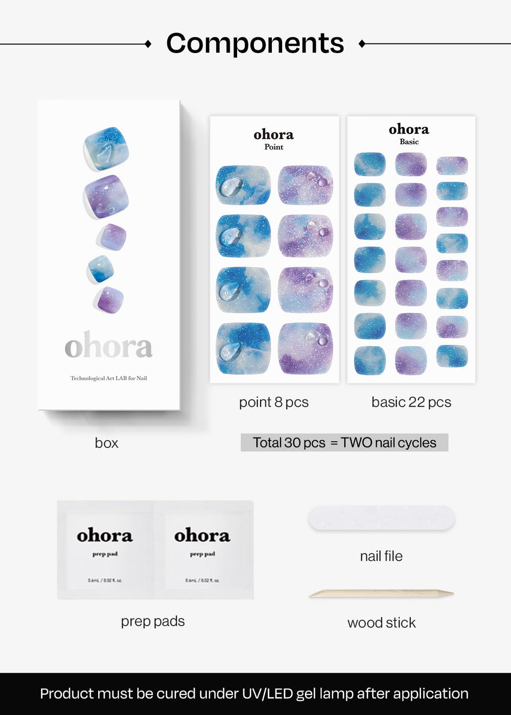 ohora ajisai drop easy remove peel-off strips for painless removal