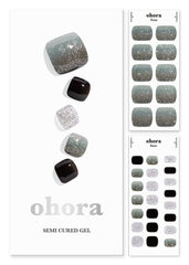 ohora semi cured gel pedi strips p caviar box shows complete kit for quick at-home pedis