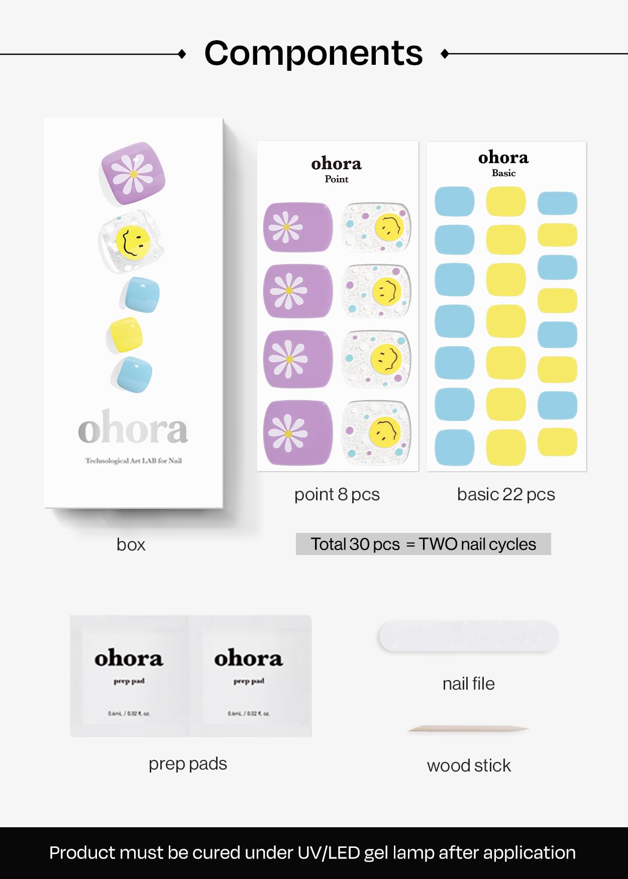 ohora nail-file included for precise shaping and edge finishing