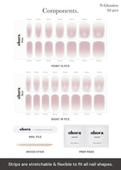 ohora Semi Cured Gel Nail Strips N Glossiest lamp-compatible design for versatile curing options