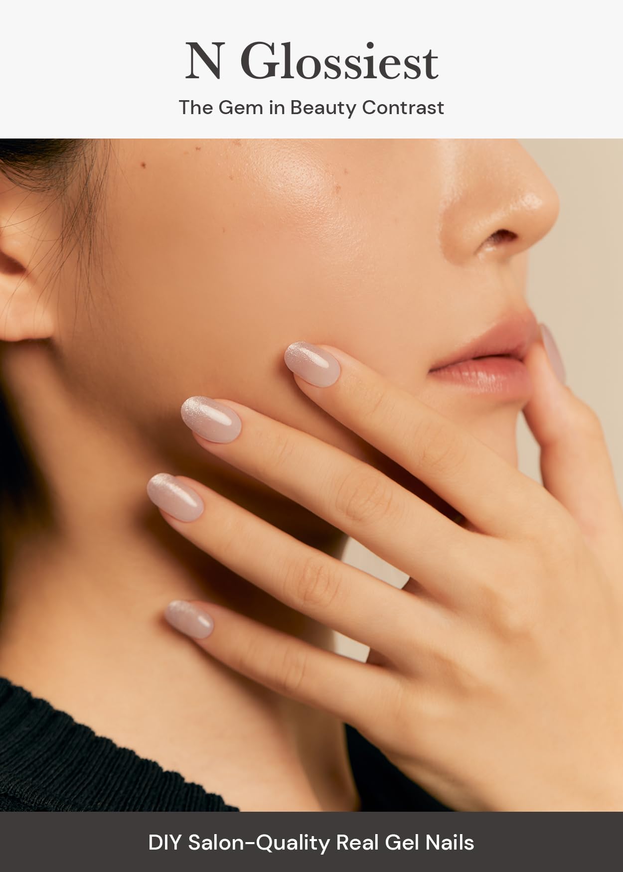 ohora Semi Cured Gel Nail Strips N Glossiest strip application closeup for easy at-home manicure