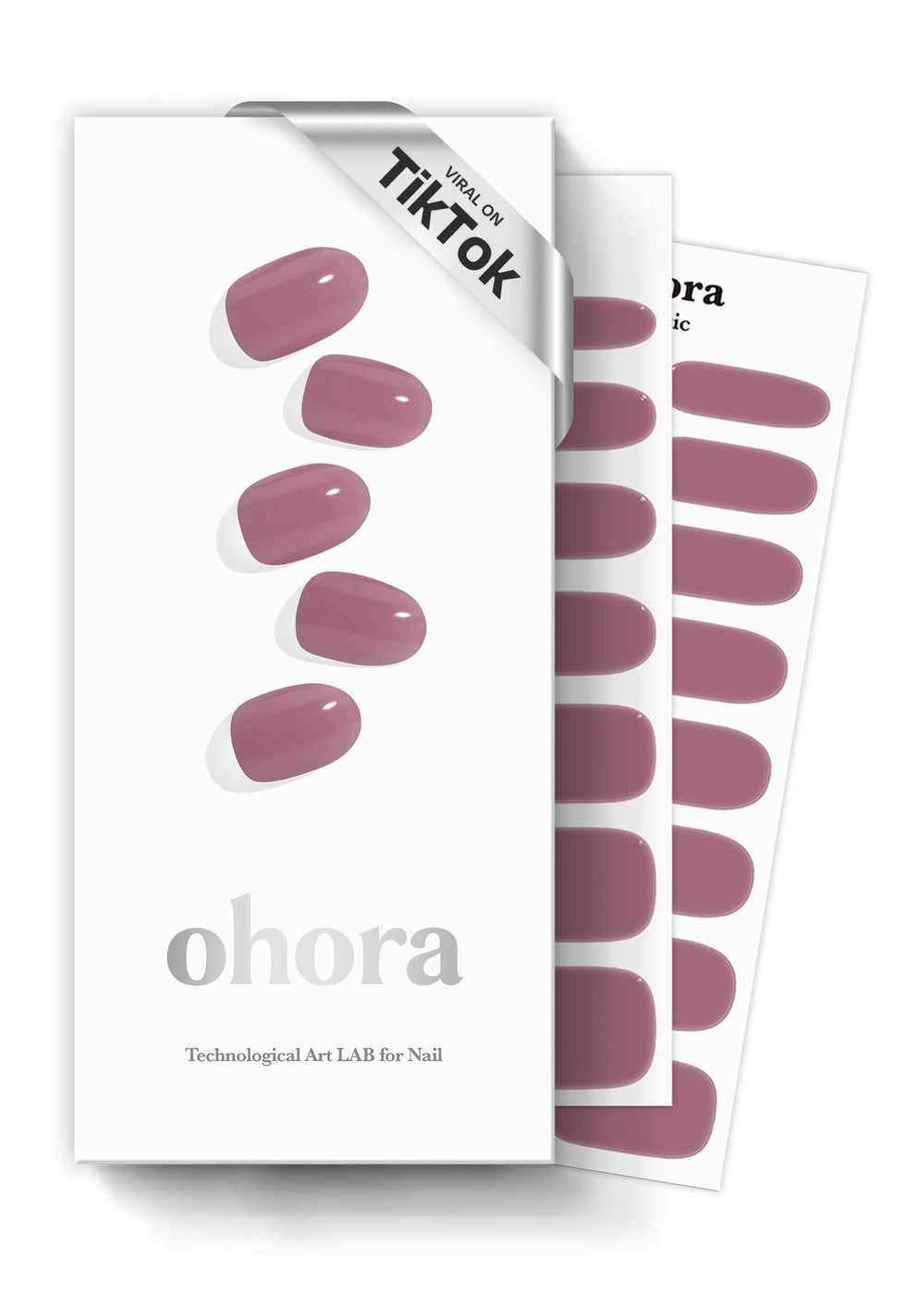 ohora N Bare Plum nail strips packaging showing 30 wraps and sizes for at-home manicure