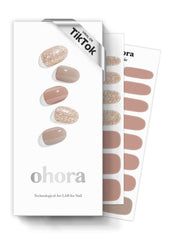 Ohora Semi Cured Nail Strips N Carmel kit contents for an easy at-home manicure