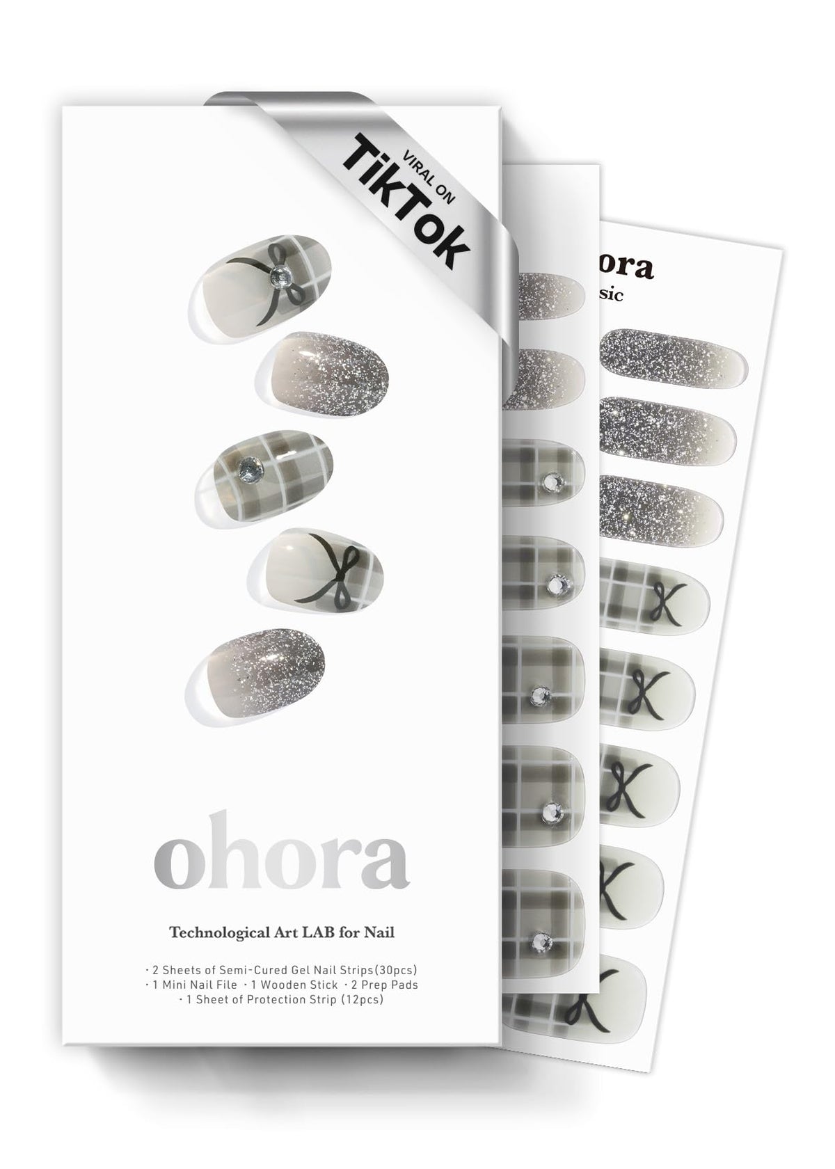 ohora semi cured nail strips full set for easy at-home salon quality nails