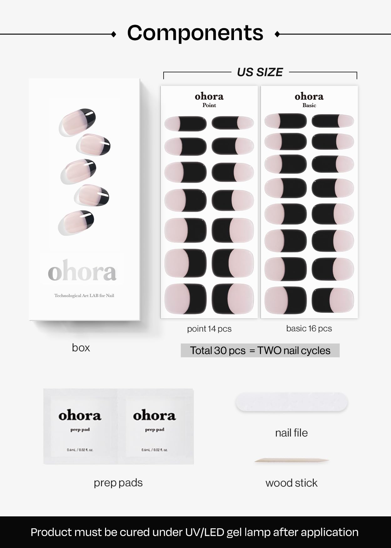 ohora semi cured gel nail strips n chic french delivers a salon look finish