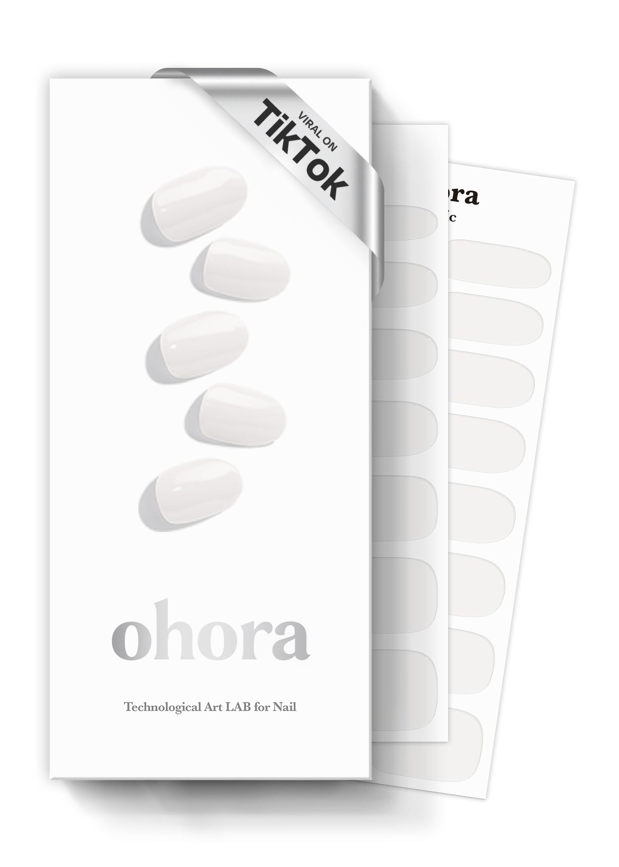 Ohora N Clean White nail strips box for at-home salon-quality nails.