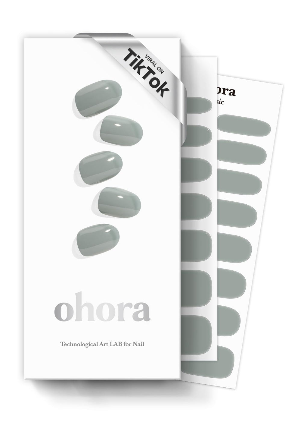 ohora Semi Cured Gel Nail Strips N Cream Fog box with complete set for at-home salon results