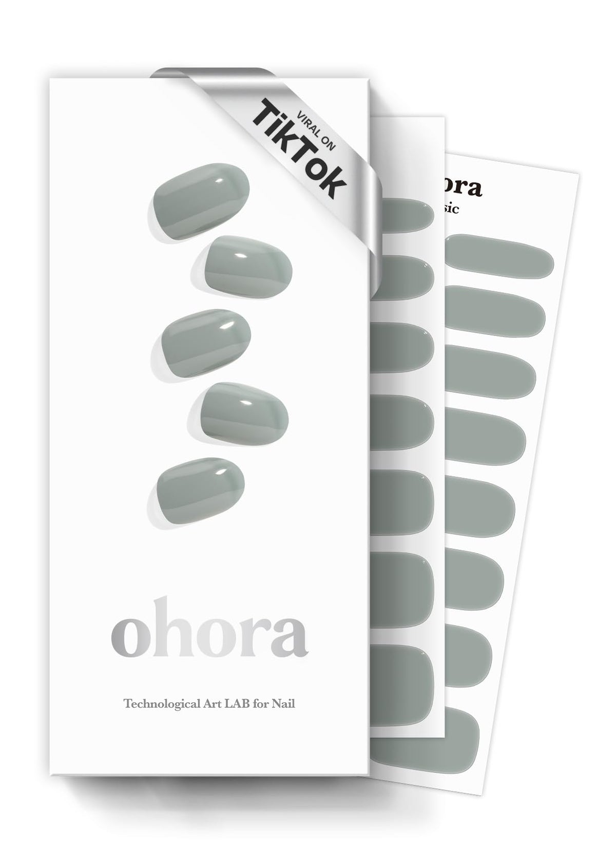 ohora Semi Cured Gel Nail Strips N Cream Fog box with complete set for at-home salon results