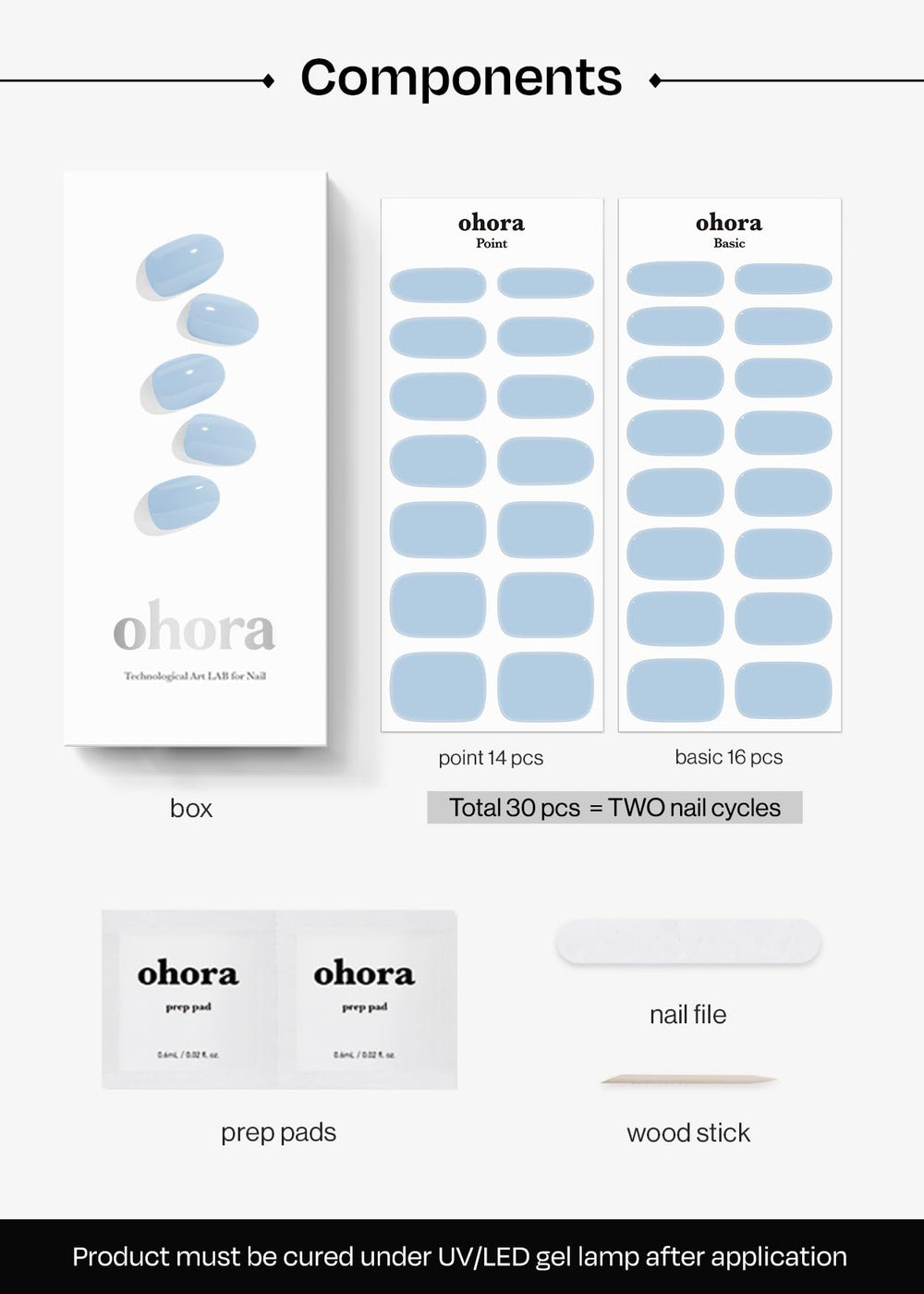 ohora semi cured nail strips n cream sky beginner friendly at home manicure