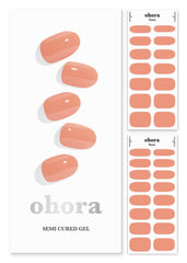 ohora semi cured gel nail strips cream sunshine pack for at-home salon look