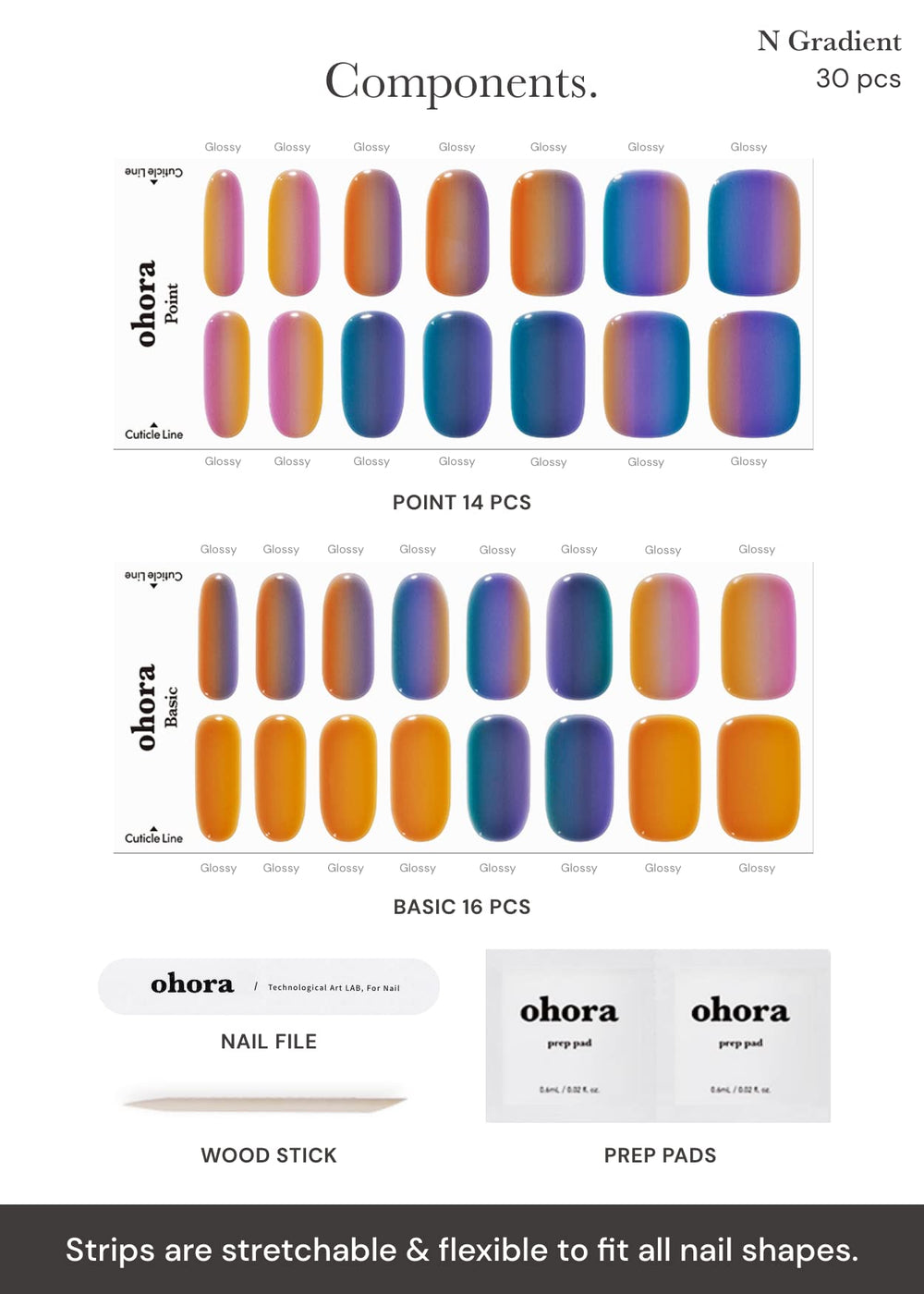 ohora blue ombre strips under UV lamp for durable, long-lasting wear.