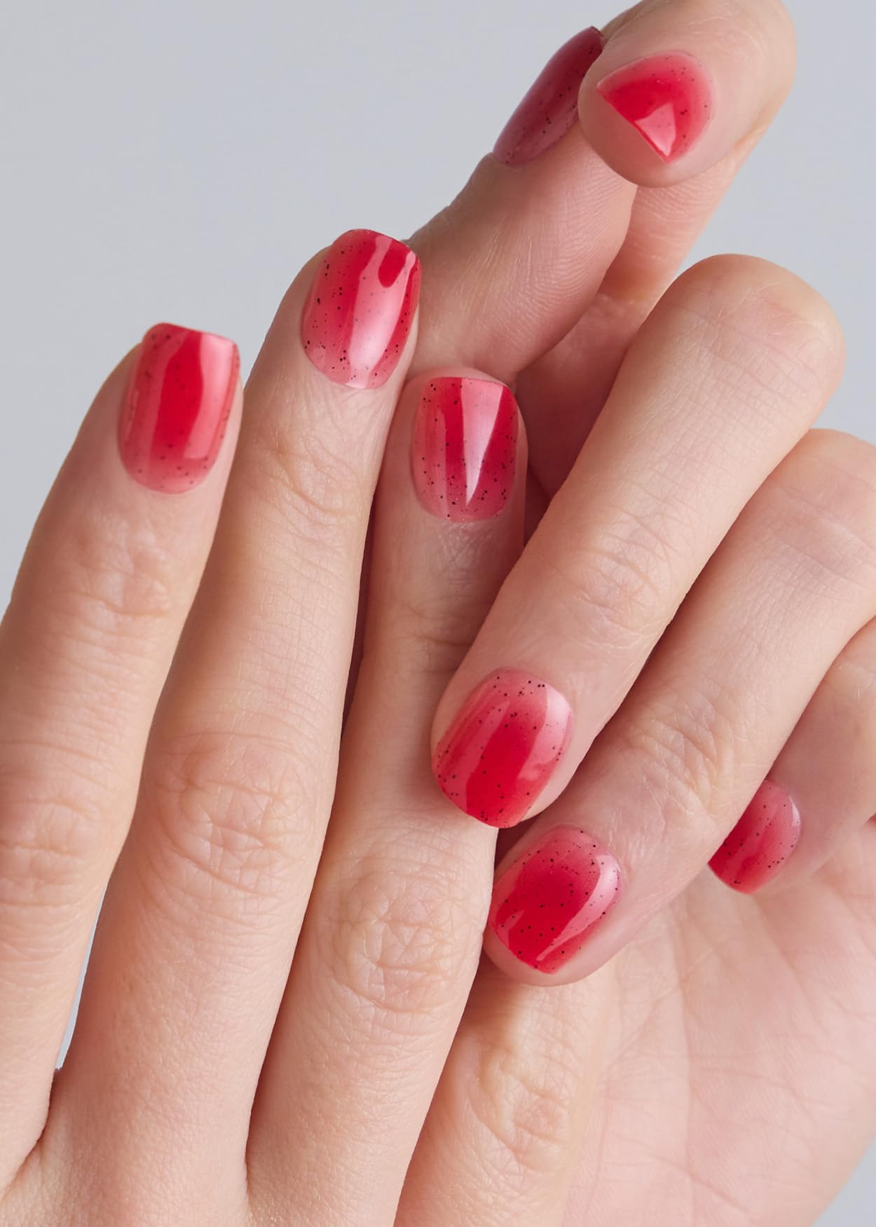 ohora semi cured nail strips jelly berry colors closeup: 15 sizes for a perfect fit