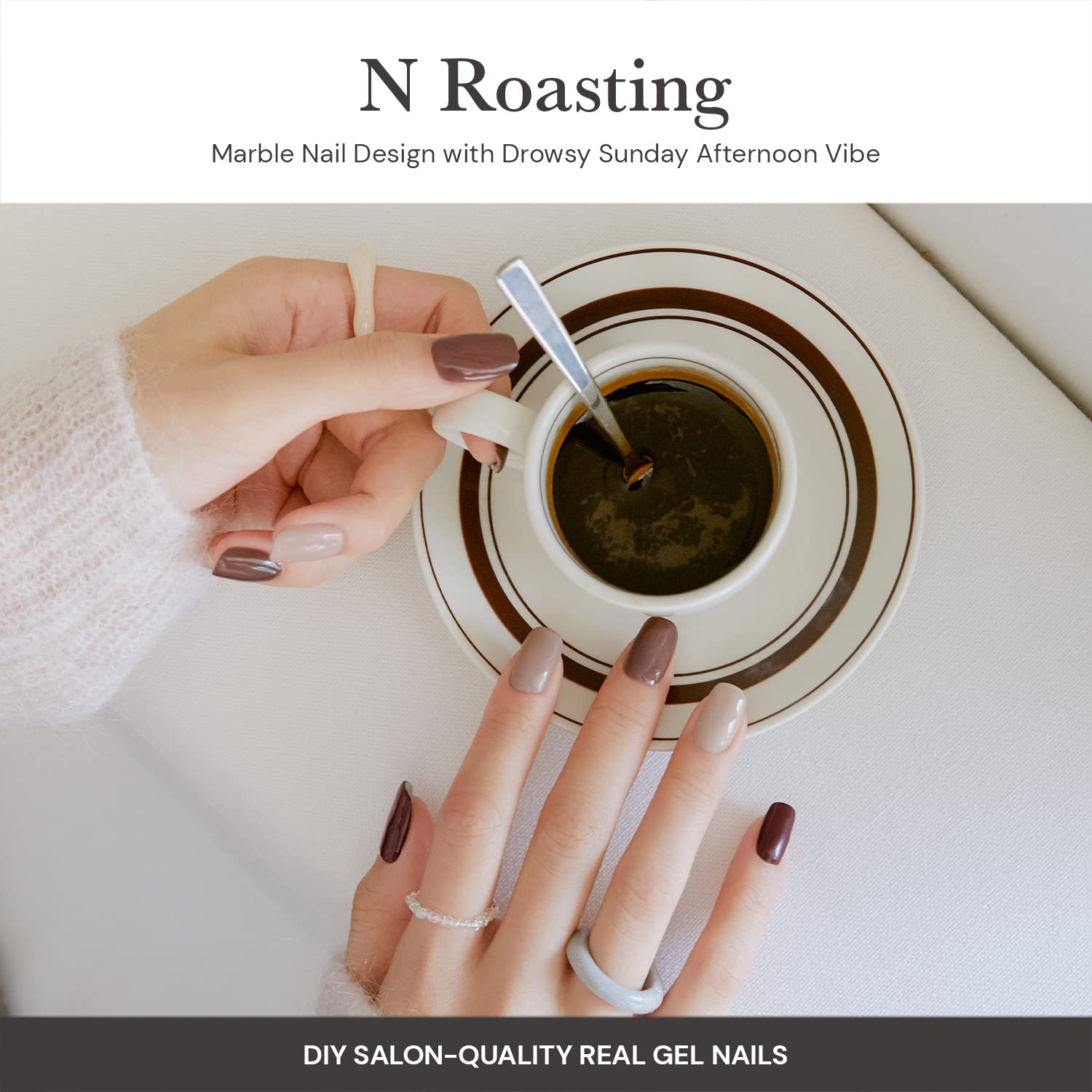 ohora semi cured gel nail strips n-roasting application closeup demonstrates easy alignment