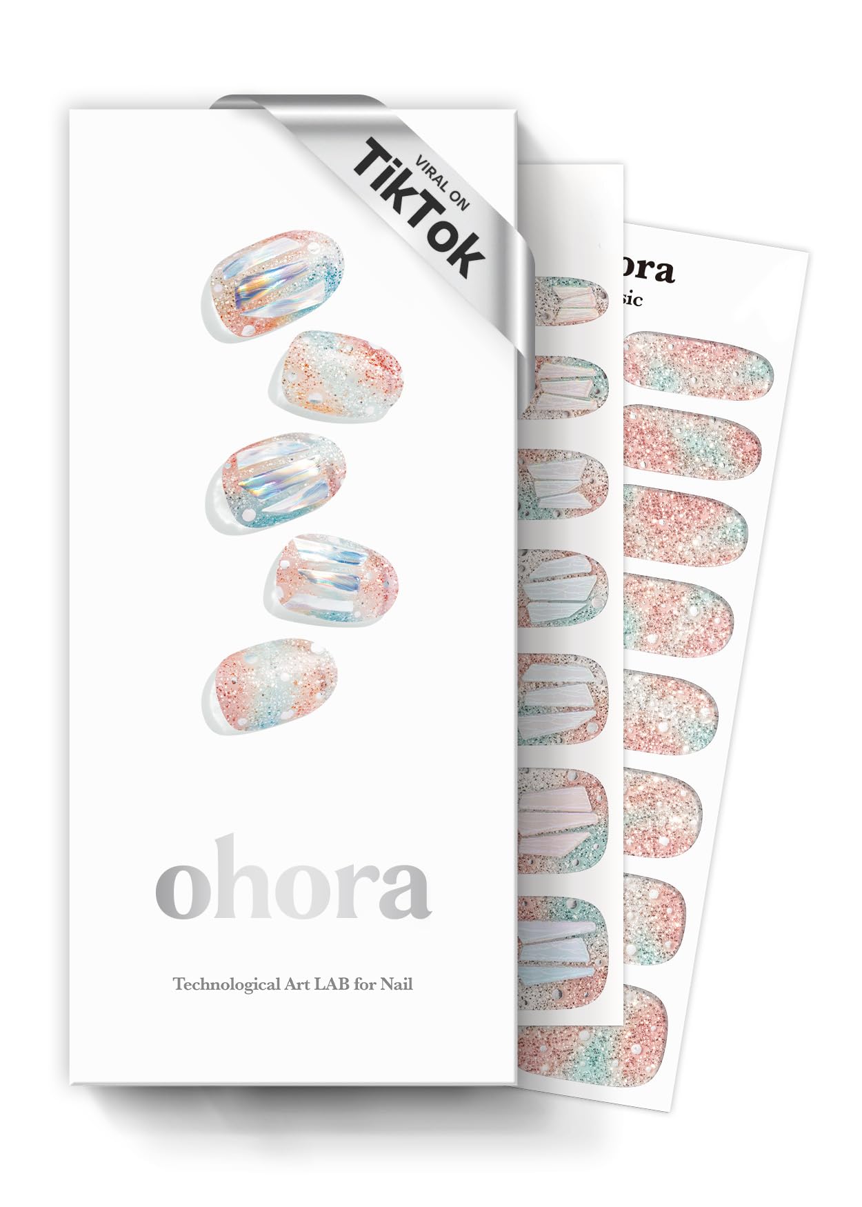 Ohora semi cured nail strips Newtro No.1 box ready for salon-worthy nails.