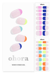 ohora semi cured nail strips rainbow french pack for salon-quality at-home manicures.
