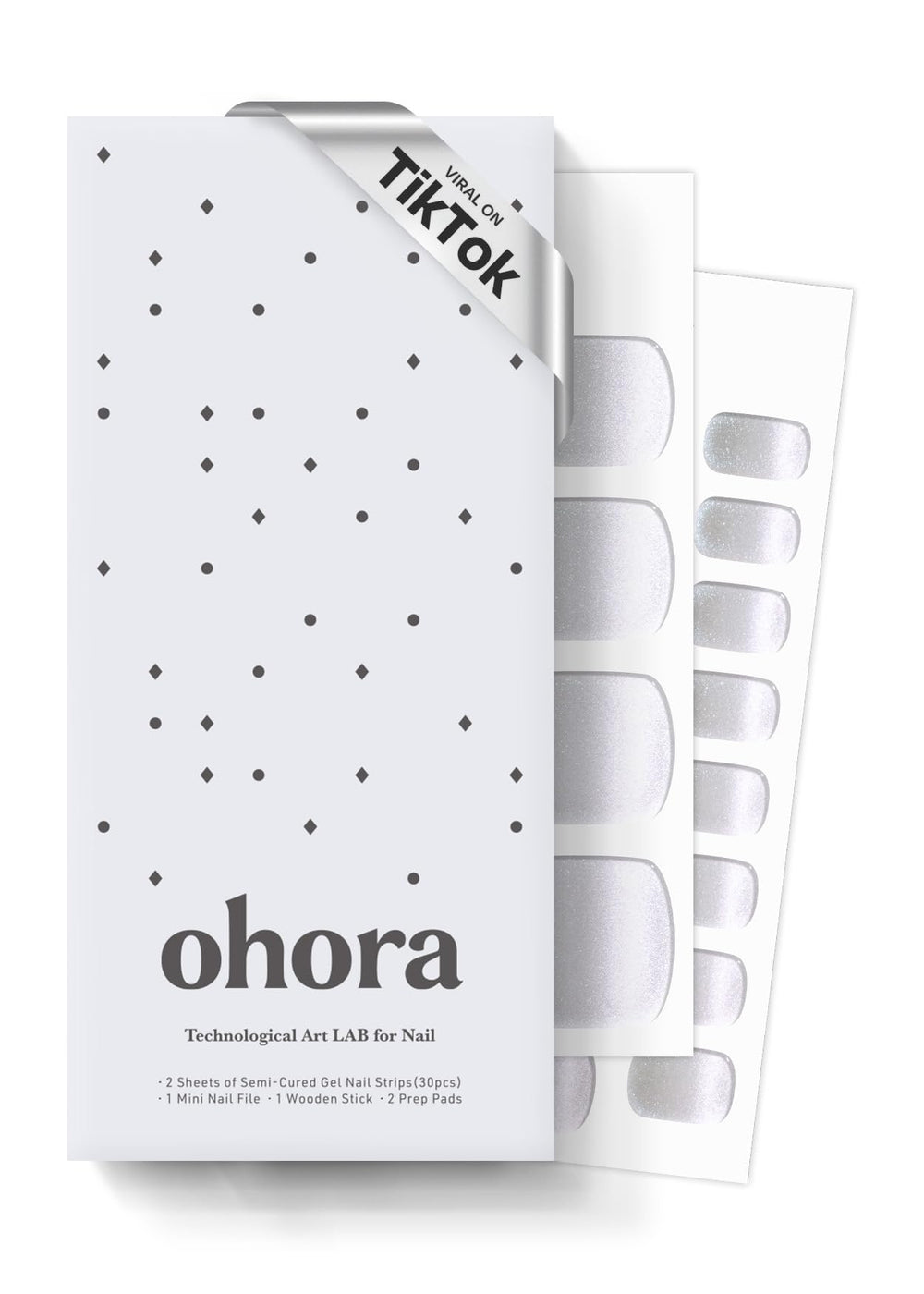 ohora semi cured gel pedi strips moonriver box display for easy at-home manicure