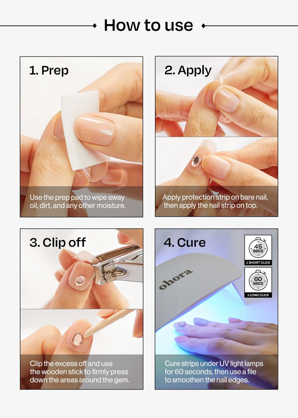 ohora vegan and cruelty-free gel wraps for safe use.