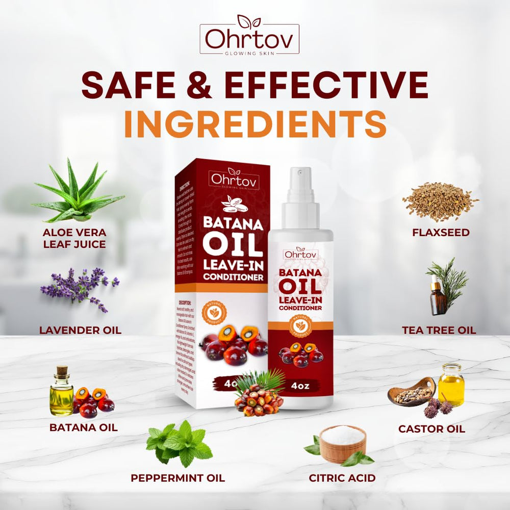 Ohrtov Batana hair strands close-up showing shine and manageability.