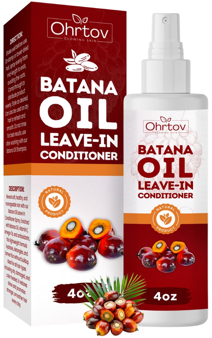 Ohrtov Batana Leave-In Conditioner bottle for lightweight daily hair nourishment.