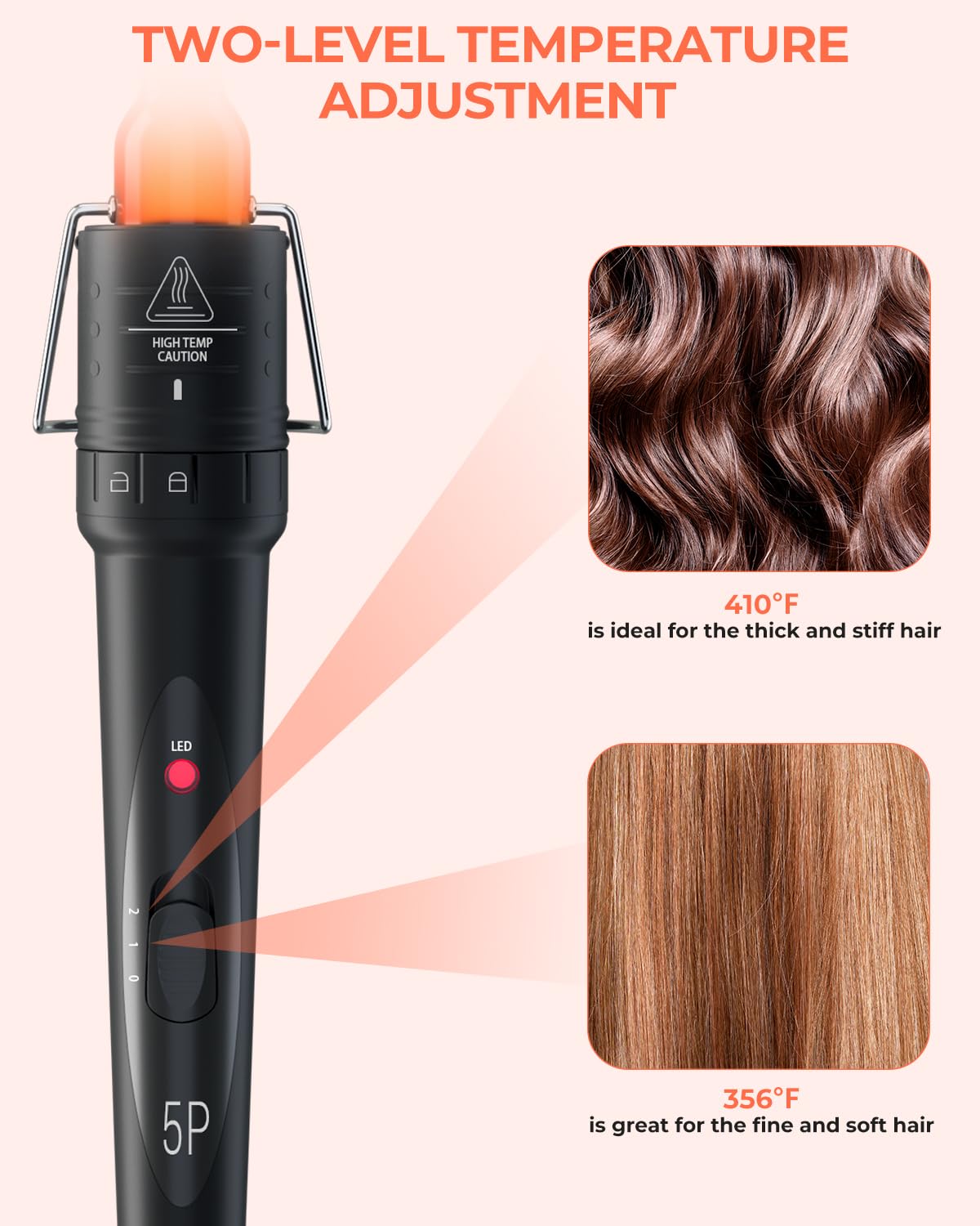 Ohuhu 360 degree swivel cord enables smooth, tangle-free curling sessions.