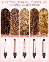 Ohuhu curling wand barrel set 0.7-1 inch for versatile medium curls.