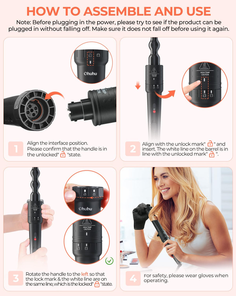 Ohuhu dual voltage curling wand is travel ready for worldwide use.