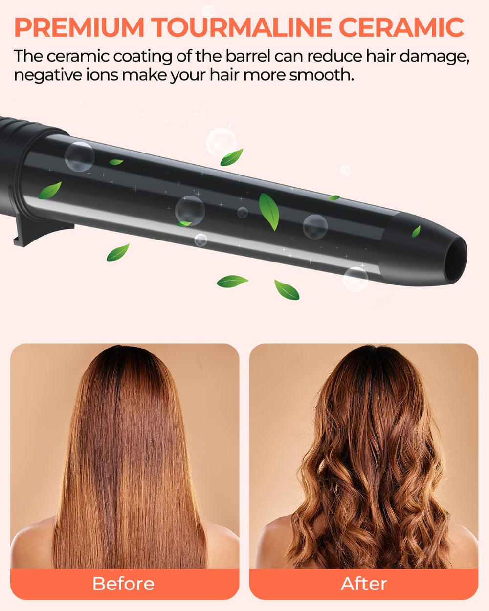 Ohuhu curling wand temperature dial offers two heat settings for hair types.