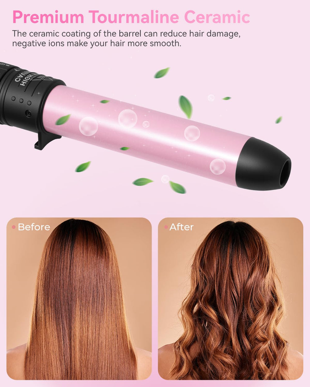Ohuhu curling wand set 360 swivel cord prevents tangling during use.