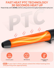 Ohuhu curling wand set includes clips to secure sections during styling.