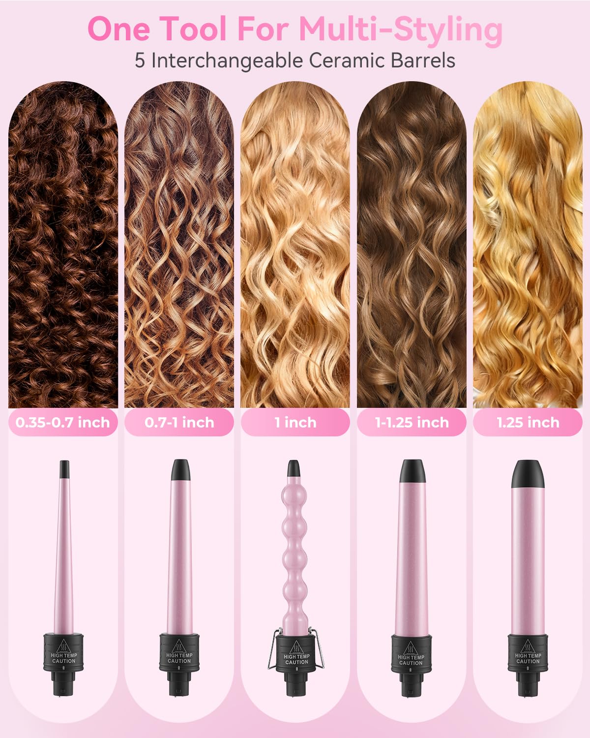 Ohuhu curling wand set dual voltage for worldwide travel-friendly styling.