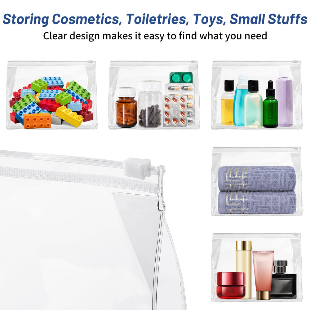 Ohuimrt clear cosmetics bags storing makeup brushes and essentials.