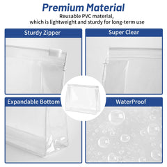 Ohuimrt clear pvc waterproof bags closeup highlighting durable material.
