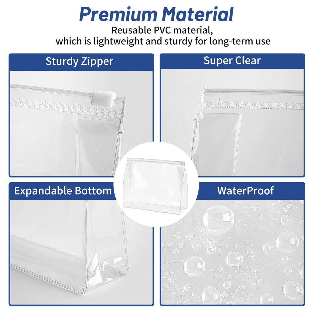 Ohuimrt tsa-compliant clear bags pack enabling quick security checks.