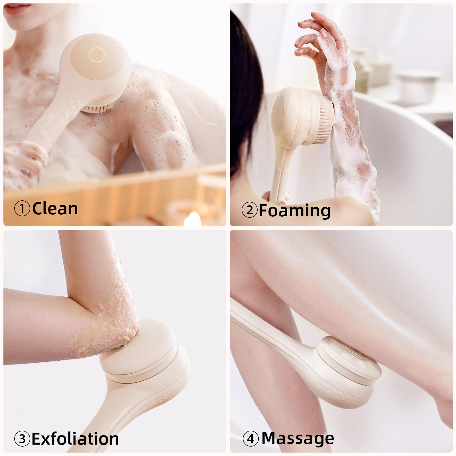 Oh,XIYU bendable silicone secondary handle for flexible back cleaning