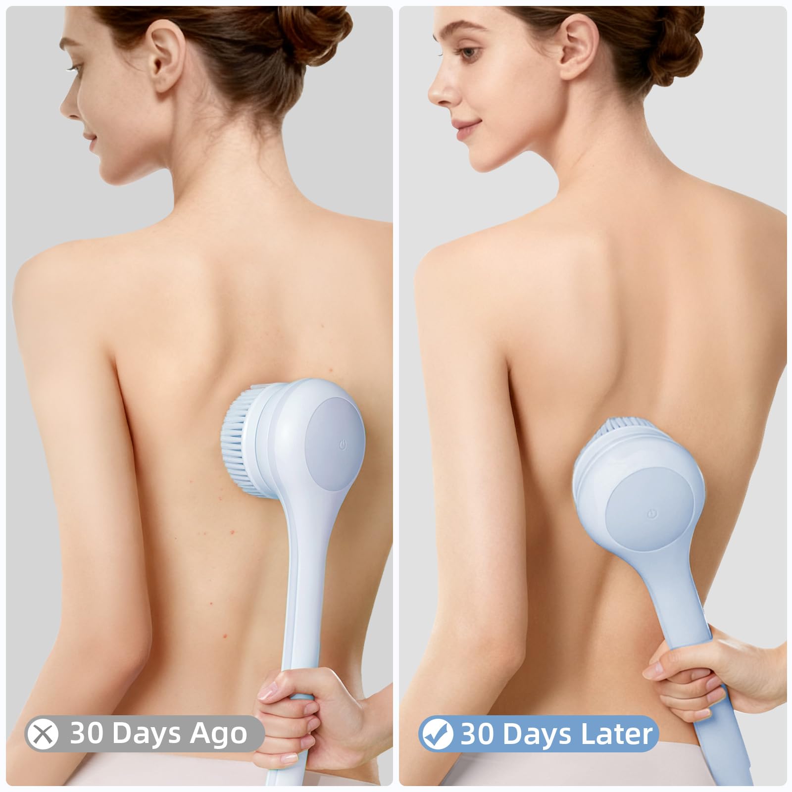 Ohxiyu wall-mounted accessories help keep the shower area neat.