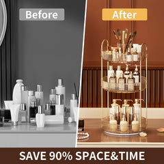 Oifecsie large-capacity cosmetics storage keeps vanity organized and tidy.